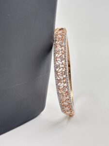 Rose Gold Baguette Crystal Luxe Bangle