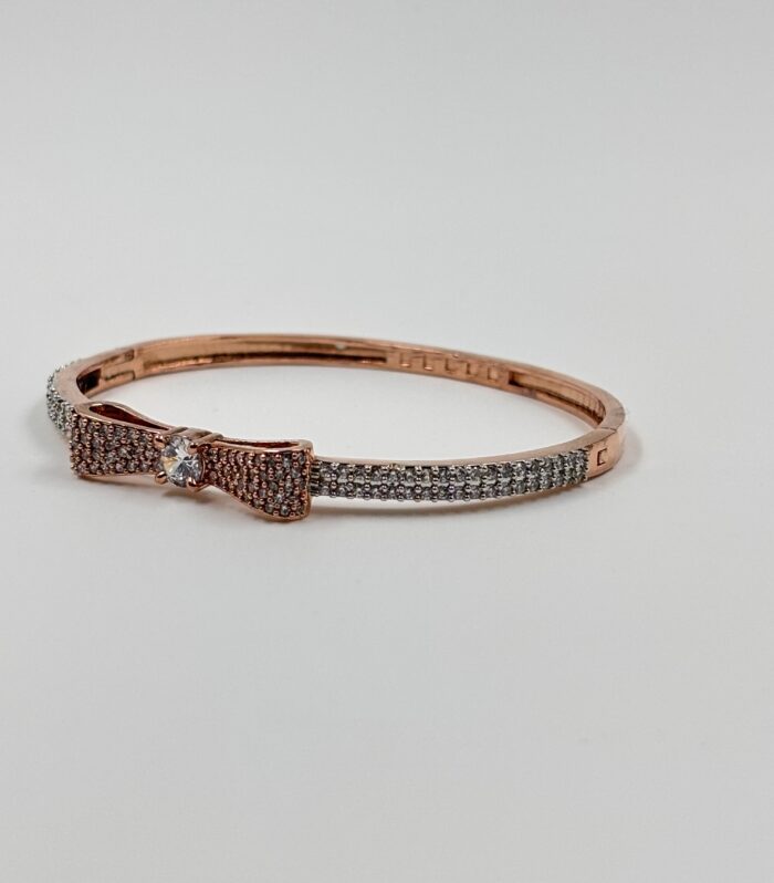 Rose Gold Crystal Bow Bangle