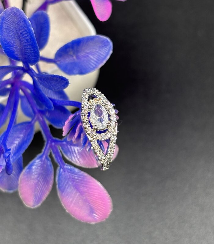 Elegant Crystal Marquise Halo Ring