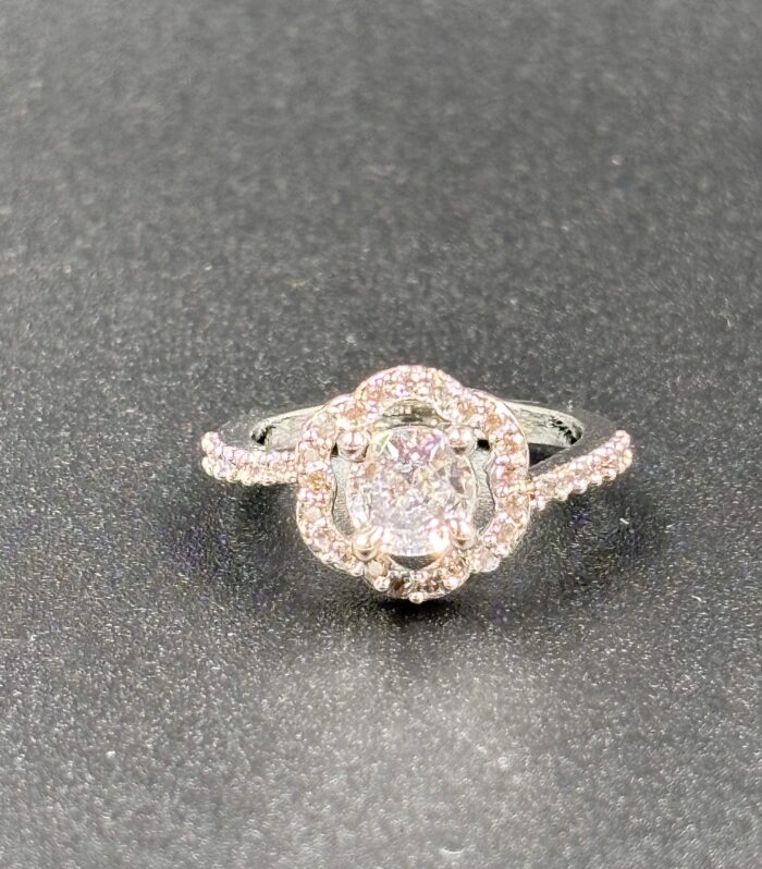 Classic Round Crystal Halo Ring