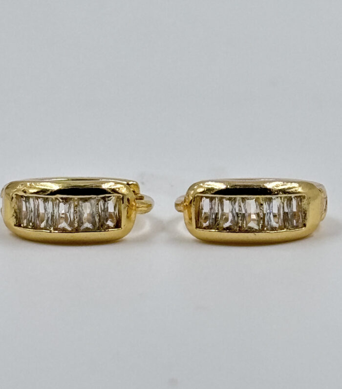 Linear Crystal Huggie Earrings