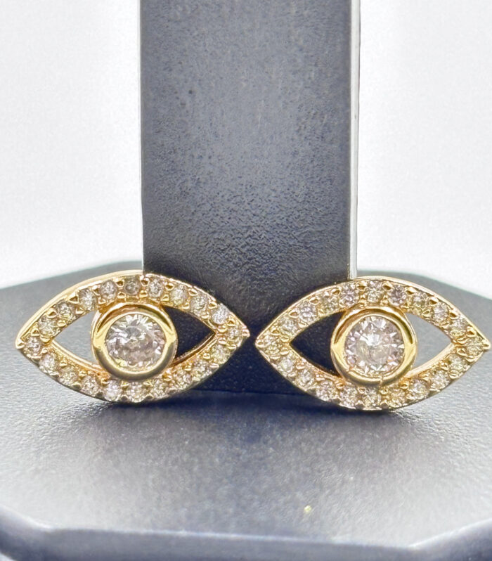 Evil Eye Sparkle Stud Earrings