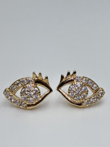 Crystal Evil Eye Stud Earrings