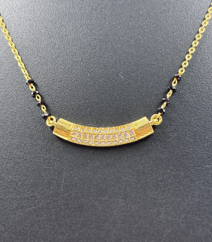 Modern Gold-Plated Curved Bar Mangalsutra for Women